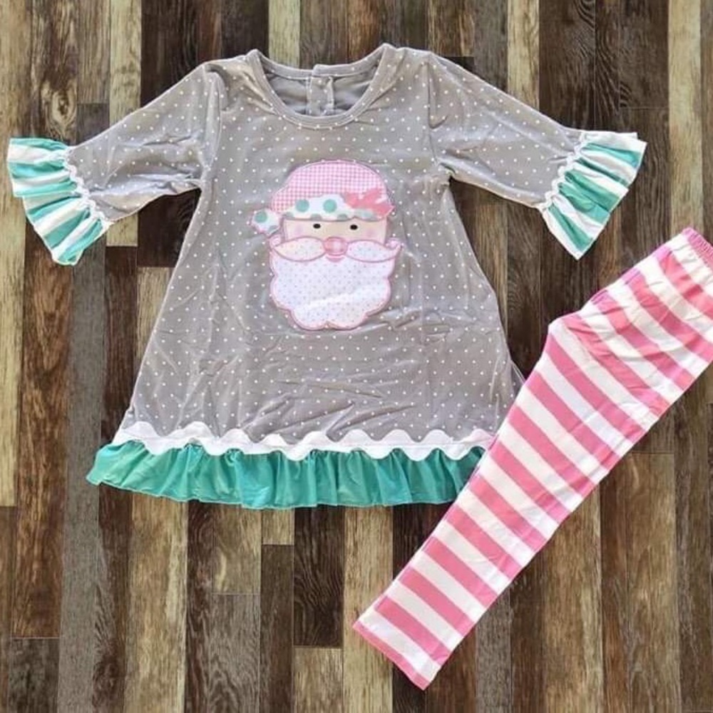 Christmas 🎄 Santa Claus 🎅 Cute Ruffle Pants Set